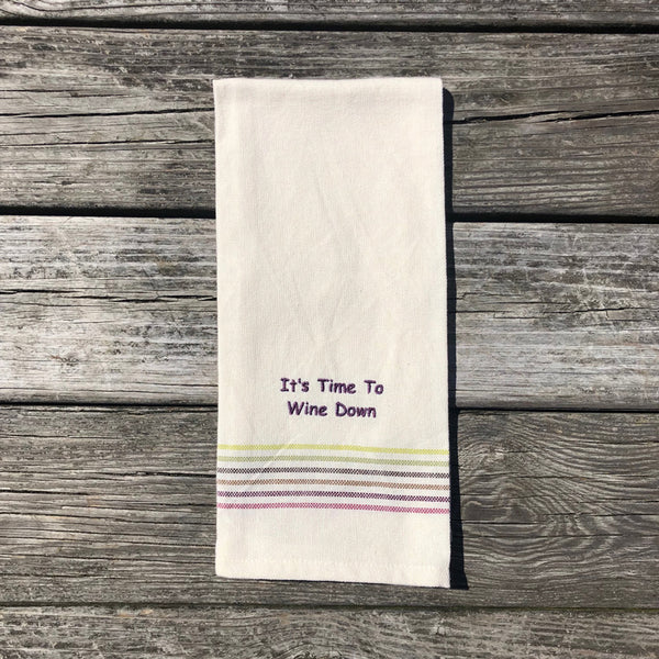 Time to Wine Down Dish towel
